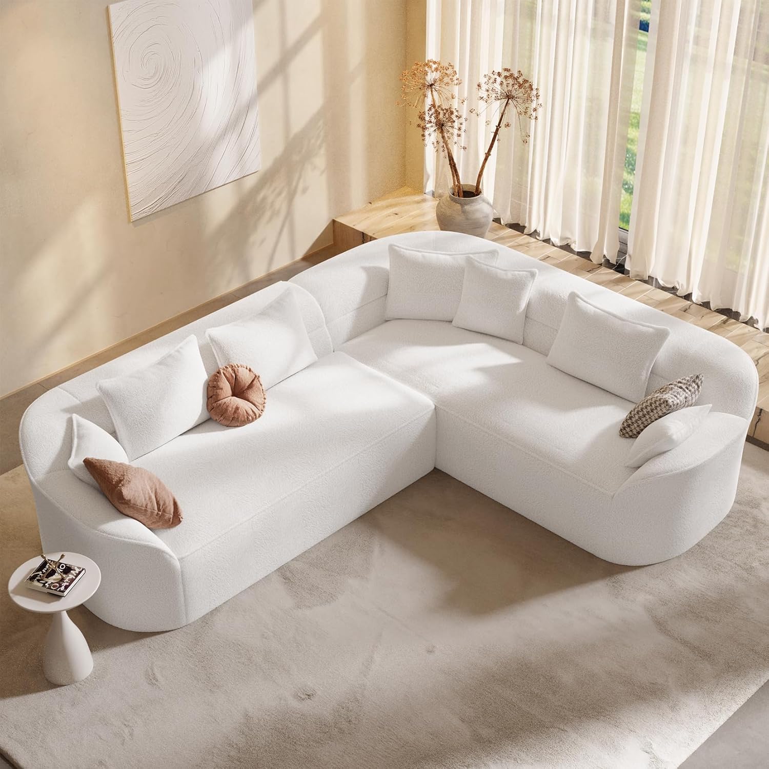 Office Furniture Custom - أريكة حديثة منحنية بدون هيكل مقاس