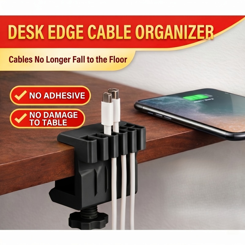 Office Furniture Installation - 3 مشابك لإدارة الكابلات على سطح