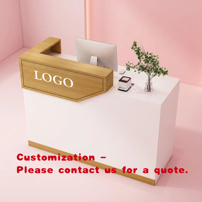 Office Furniture Installation - مكتب استقبال خشبي مخصص للفنادق، طاولة