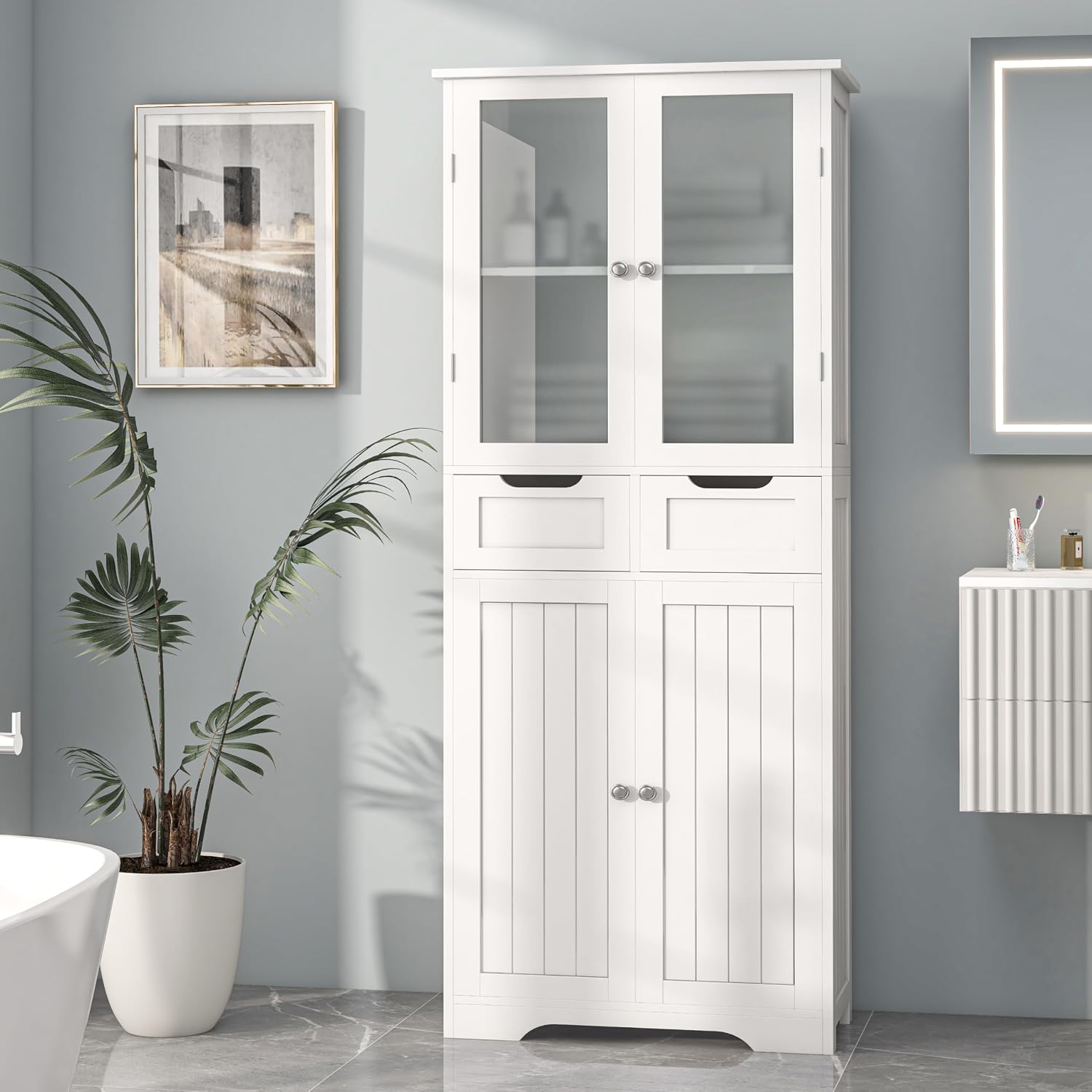 Office Storage Cabinet - خزانة تخزين طويلة للحمام قائمة بذاتها