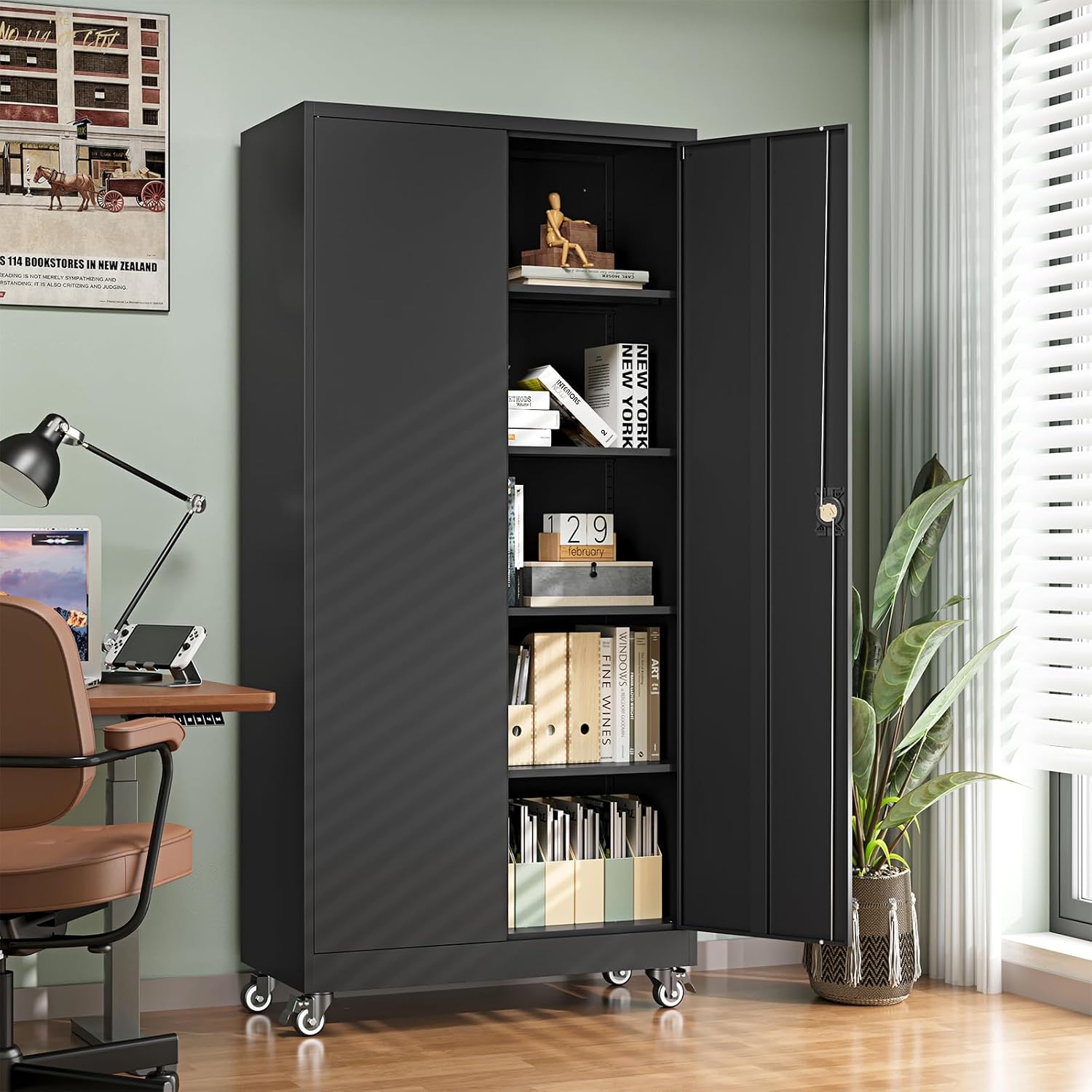 خزانة تخزين معدنية متحركة للجر - مراجعة Office Storage Cabinet وسعره