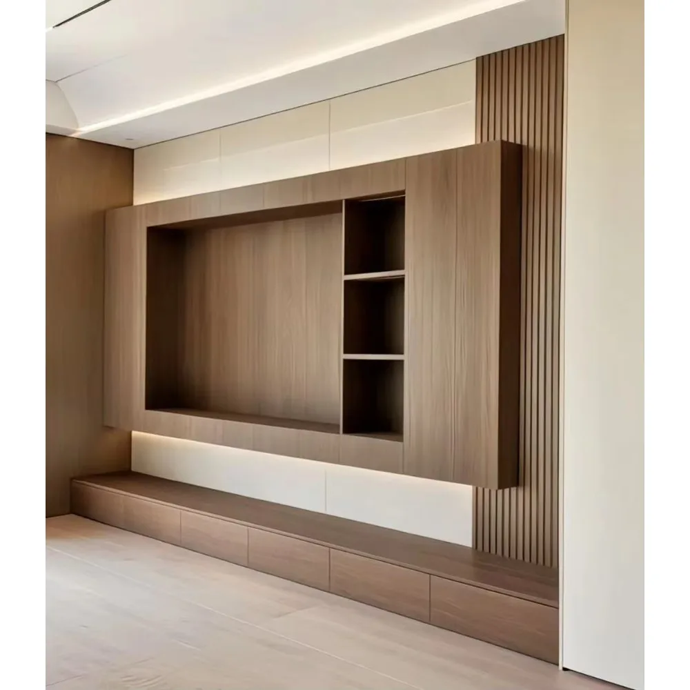 خزانة تلفزيون خشبية عصرية مخصص - مراجعة Office Furniture Custom وسعره