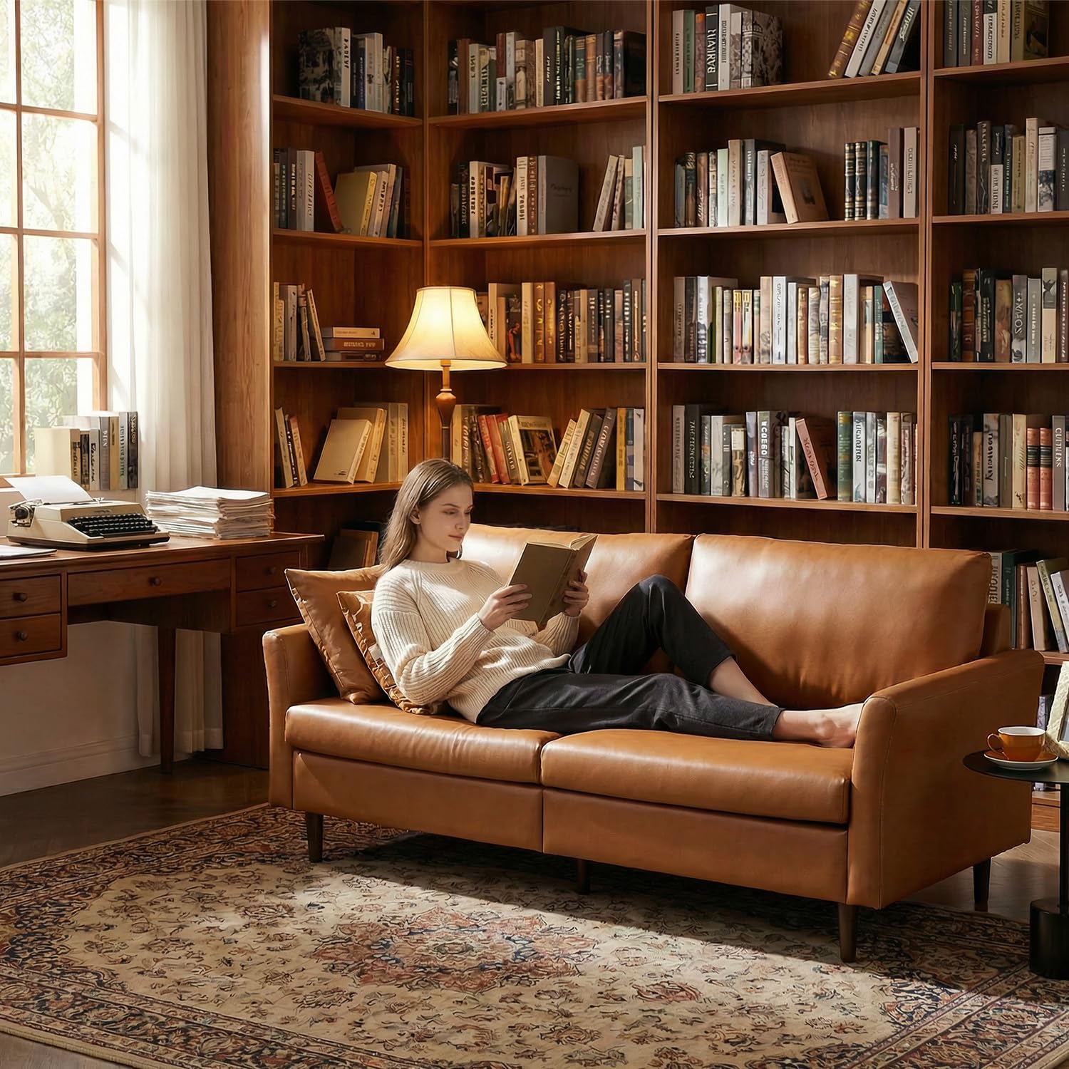 أريكة جلد صناعي بطول 80 بوصة،  - مراجعة Office Furniture Custom وسعره