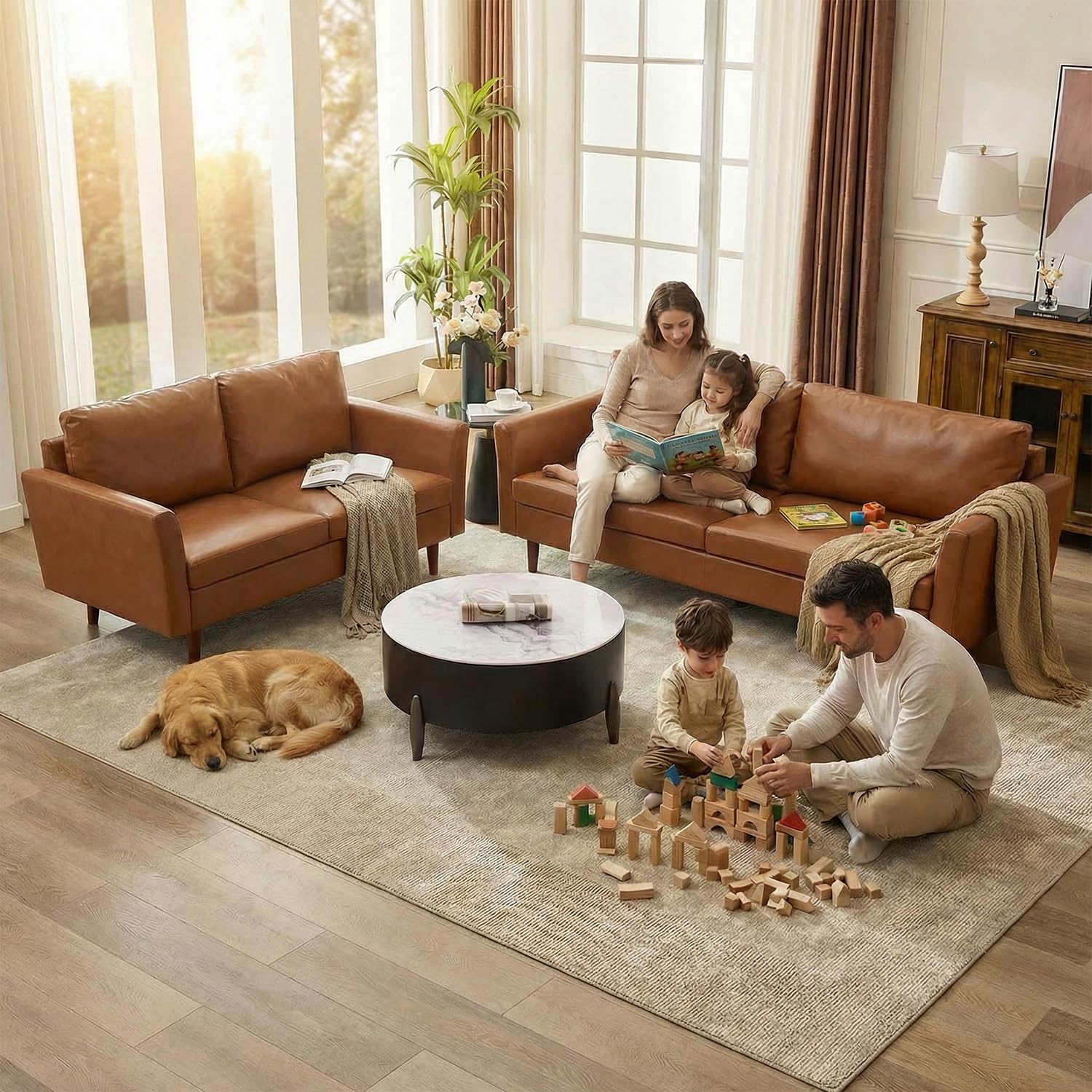 أريكة جلد صناعي بطول 80 بوصة،  - مراجعة Office Furniture Custom وسعره