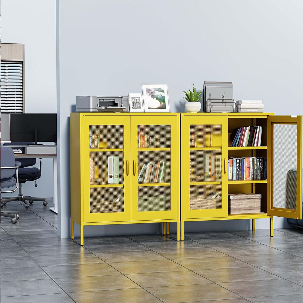 خزانة تخزين معدنية شبكية مع أر - مراجعة Office Storage Cabinet وسعره
