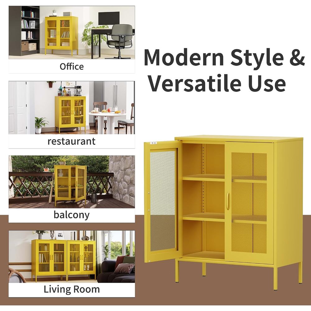 خزانة تخزين معدنية شبكية مع أر - مراجعة Office Storage Cabinet وسعره