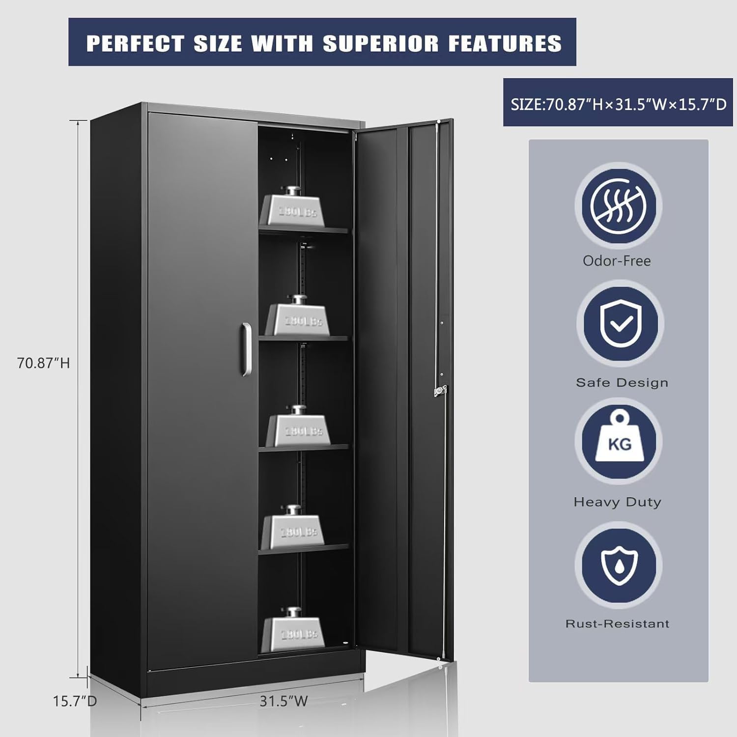 خزانة تخزين معدنية بأرفف قابلة - مراجعة Office Storage Cabinet وسعره