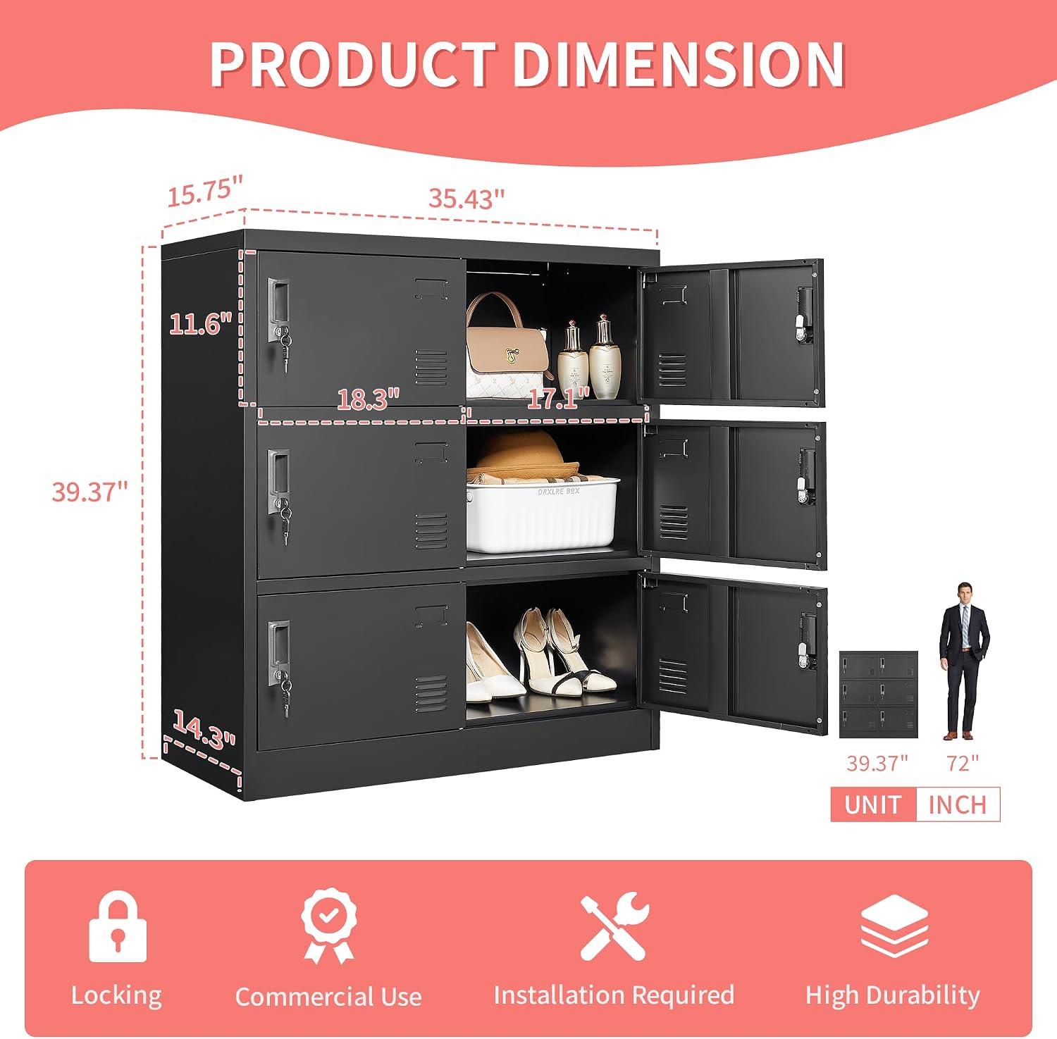 خزائن معدنية للموظفين، خزانة ت - مراجعة Office Storage Cabinet وسعره
