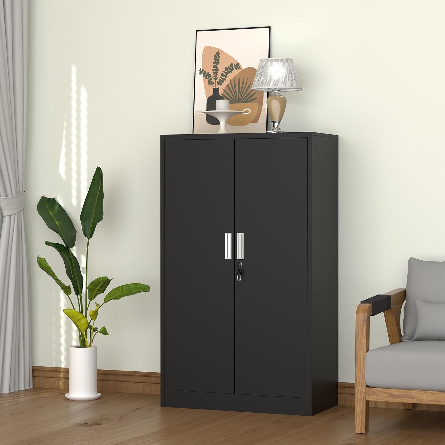 خزانة تخزين معدنية قابلة للقفل - مراجعة Office Storage Cabinet وسعره