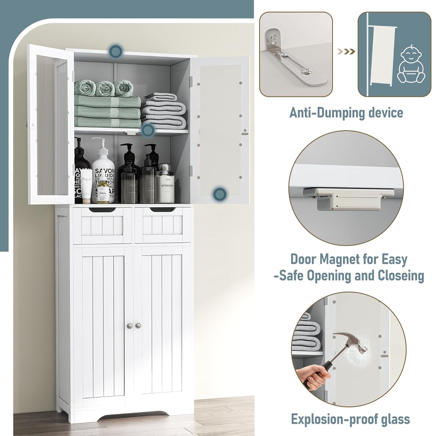 خزانة تخزين طويلة للحمام قائمة - مراجعة Office Storage Cabinet وسعره
